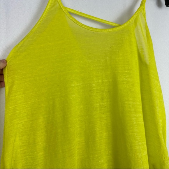 Free People 'We The Free' Neon Yellow Sheer Tank Top - Picture 2 of 6